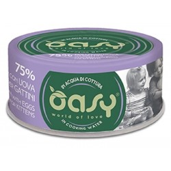 Oasy More Love 75% Pollo con Uova per Gattini in acqua di cottura 70 g