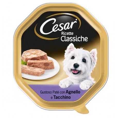 Cesar Ricette Classiche Patè con Agnello e Tacchino Cibo per Cane