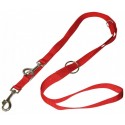 Guinzaglio Nylon Addestramento Multifunzione per Cane Grande 25 mm x 2 mt Rosso