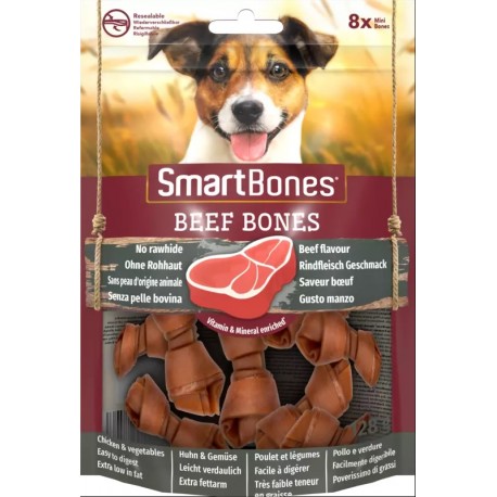 SmartBones Beef Mini 8 Ossi Vegetali con Manzo per Cani